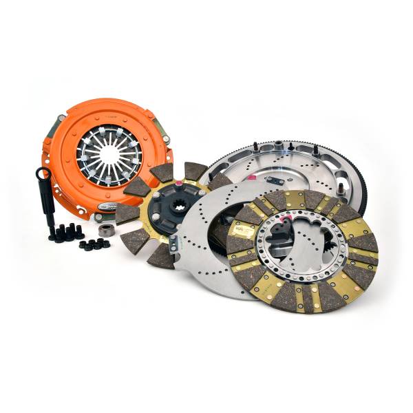 Centerforce - Centerforce DYAD ® DS 10.4, Multi-Disc Clutch and Flywheel Kit, 184 Tooth R.Gear, 6 Bolt Crank, 1300 ft/lbs Capacity, 10.4in Dia., 10-Spline, Fits Ford Cars 7.0L