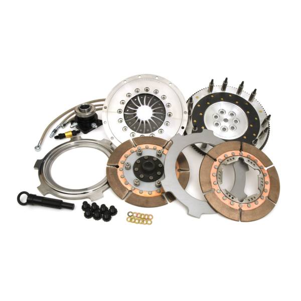 Centerforce - Centerforce DYAD ® XDS 8.75, Extreme Multi-Disc Clutch and Flywheel Kit, 22.30 lbs, 114 Tooth R.Gear, 7 Bolt Crank, 400-600 ft/lbs Capacity, 8.75in Dia., 23-Spline, Fits Mitsubishi Lancer Evolution 2.0L