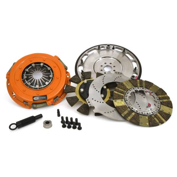 Centerforce - Centerforce DYAD ® DS 10.4, Multi-Disc Clutch and Flywheel Kit, 45.95 lbs, 164 Tooth Gear, 0 in/oz Externally Balanced, 8 Bolt Crank, 1300 ft/lbs Capacity, 10.4in Dia., 26-Spline, Fits Ford Mustang 8 Cyl