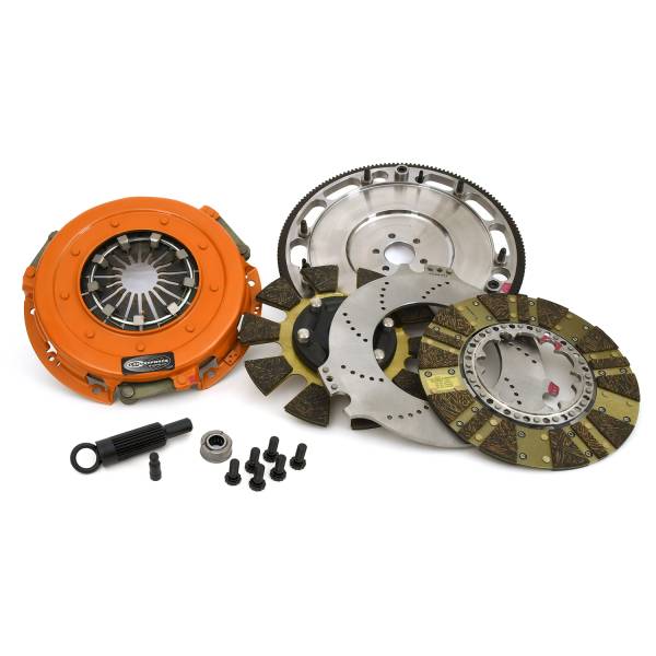 Centerforce - Centerforce DYAD ® DS 10.4, Multi-Disc Clutch and Flywheel Kit, 157 Tooth Gear, 50.0 in/oz Externally Balanced, 6 Bolt Crank, 1300 ft/lbs Capacity, 10.4in Dia., 26-Spline, Fits Ford Mustang 5.0L