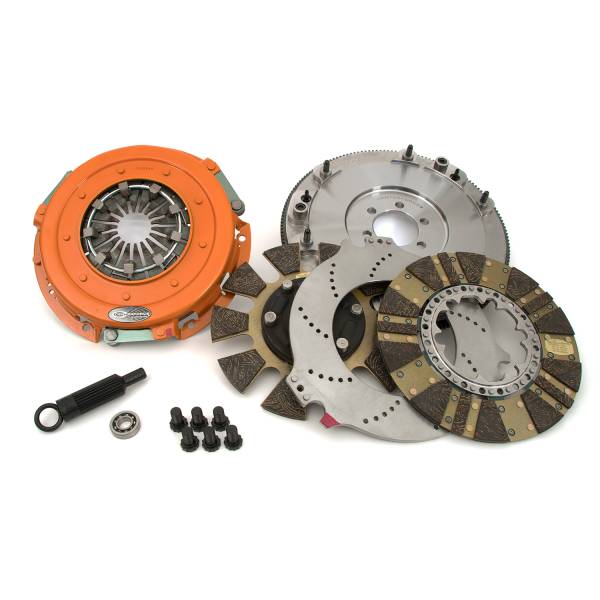 Centerforce - Centerforce DYAD ® DS 10.4, Multi-Disc Clutch and Flywheel Kit, 51.75 lbs, 166 Tooth Gear, 0 in/oz Externally Balanced, 6 Bolt Crank, 1300 ft/lbs Capacity, 10.4in Dia., 26-Spline, Fits Pontiac Cars 8 Cyl