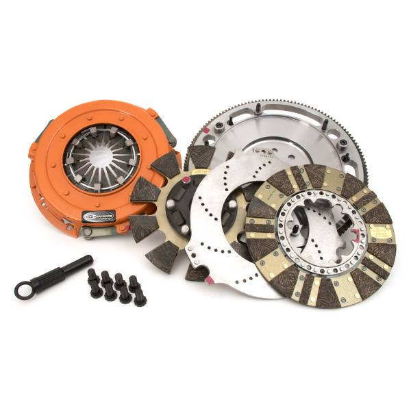 Centerforce - Centerforce DYAD ® DS 10.4, Multi-Disc Clutch and Flywheel Kit, 143 Tooth Gear, 0 in/oz Externally Balanced, 8 Bolt Crank, 1300 ft/lbs Capacity, 10.4in Dia., 23-Spline, Fits Plymouth Cars 7.0L