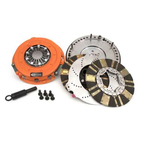 Centerforce - Centerforce DYAD ® DS 10.4, Multi-Disc Clutch and Flywheel Kit, 130 Tooth Gear, 0 in/oz Externally Balanced, 6 Bolt Crank, 1300 ft/lbs Capacity, 10.4in Dia., 18-Spline, Fits Dodge/Plymouth Cars 7.2L